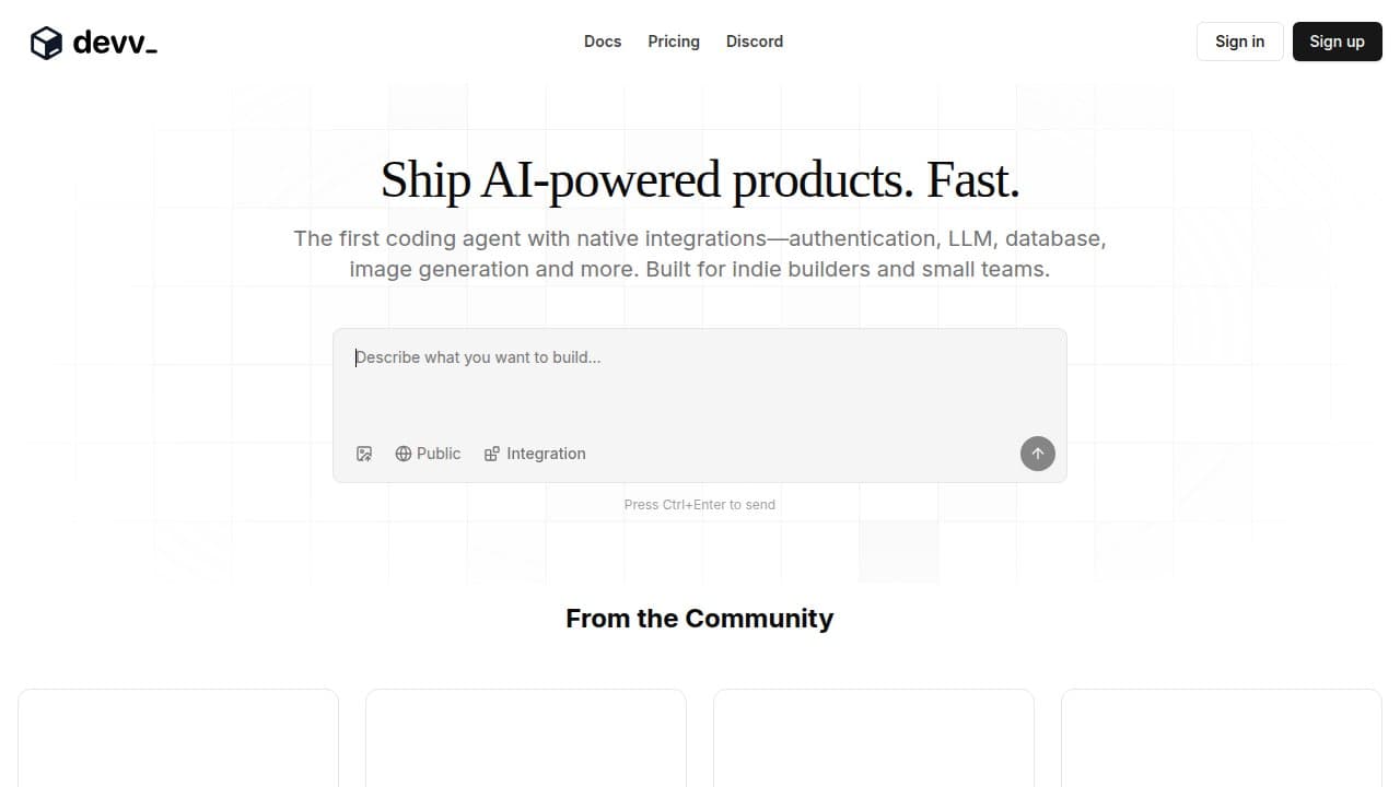 Devv - Product screenshot