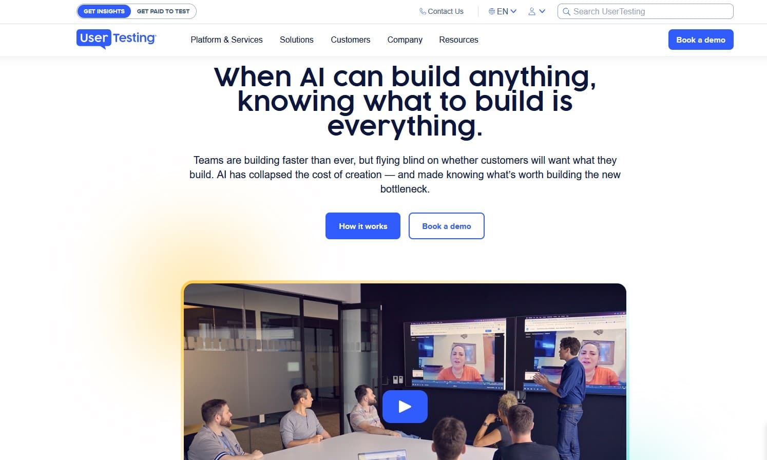 UserTesting - Product screenshot