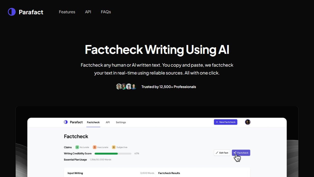 Parafact - Product screenshot