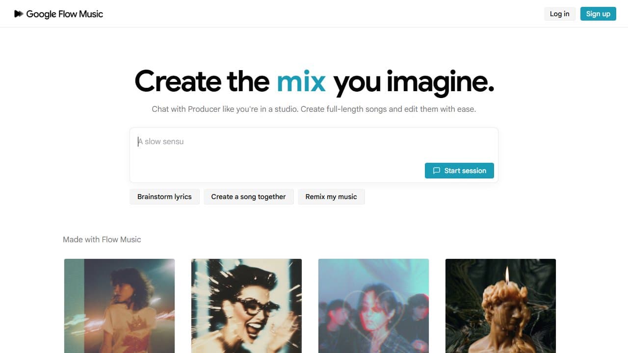 Google Flow Music - Product screenshot