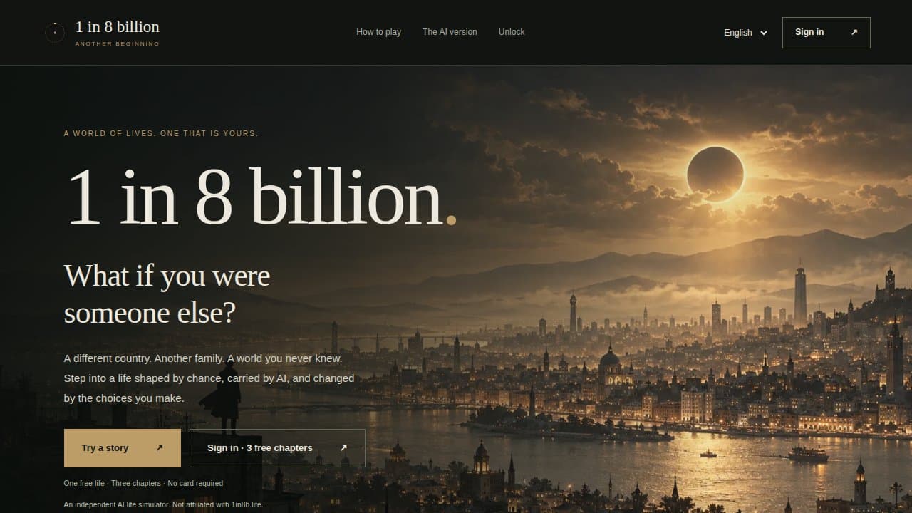 1 in 8 billion - Product screenshot