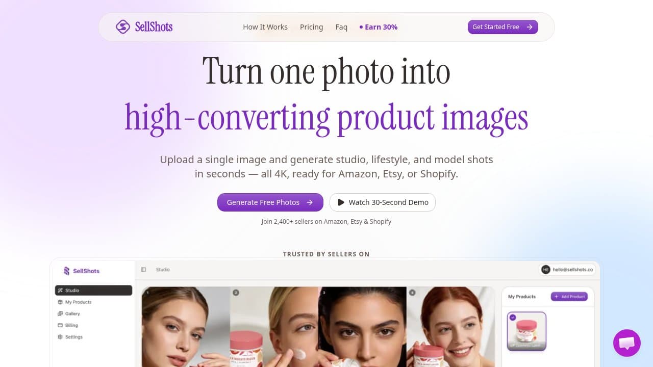 SellShots - Product screenshot