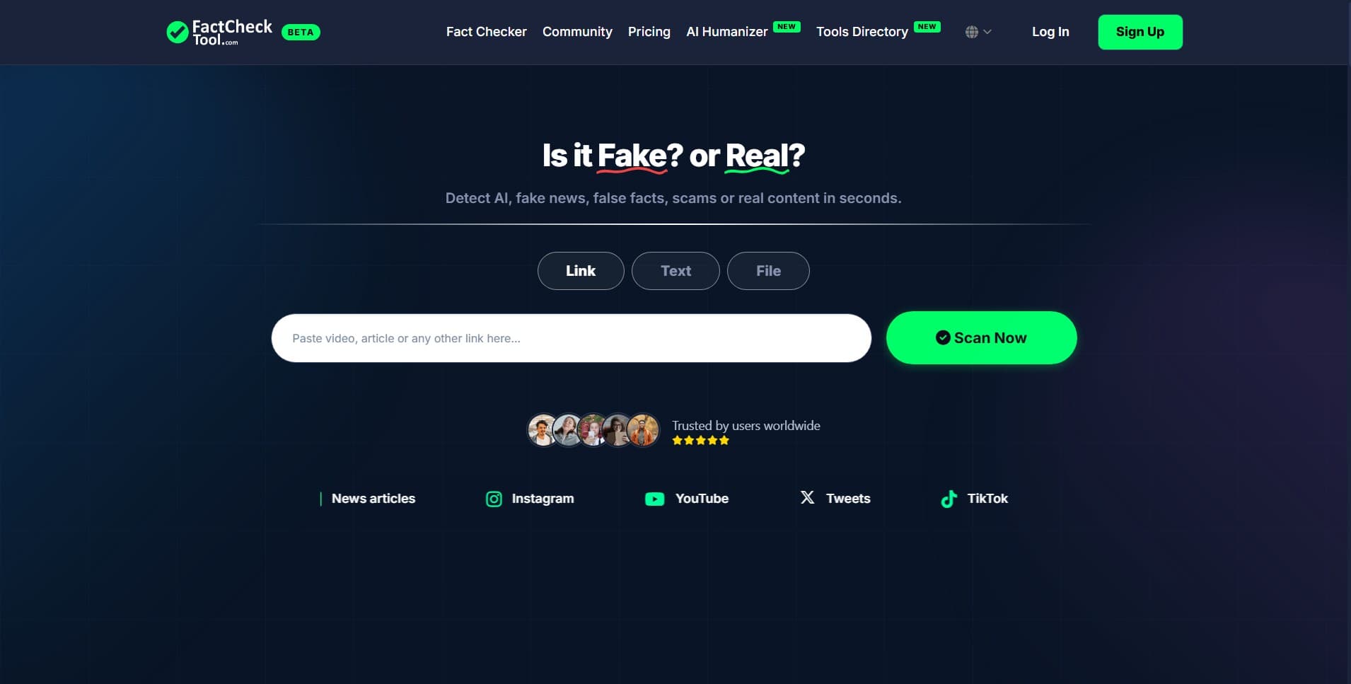 FactCheckTool - Product screenshot