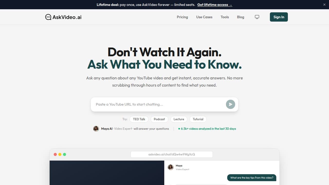AskVideo.ai - Product screenshot