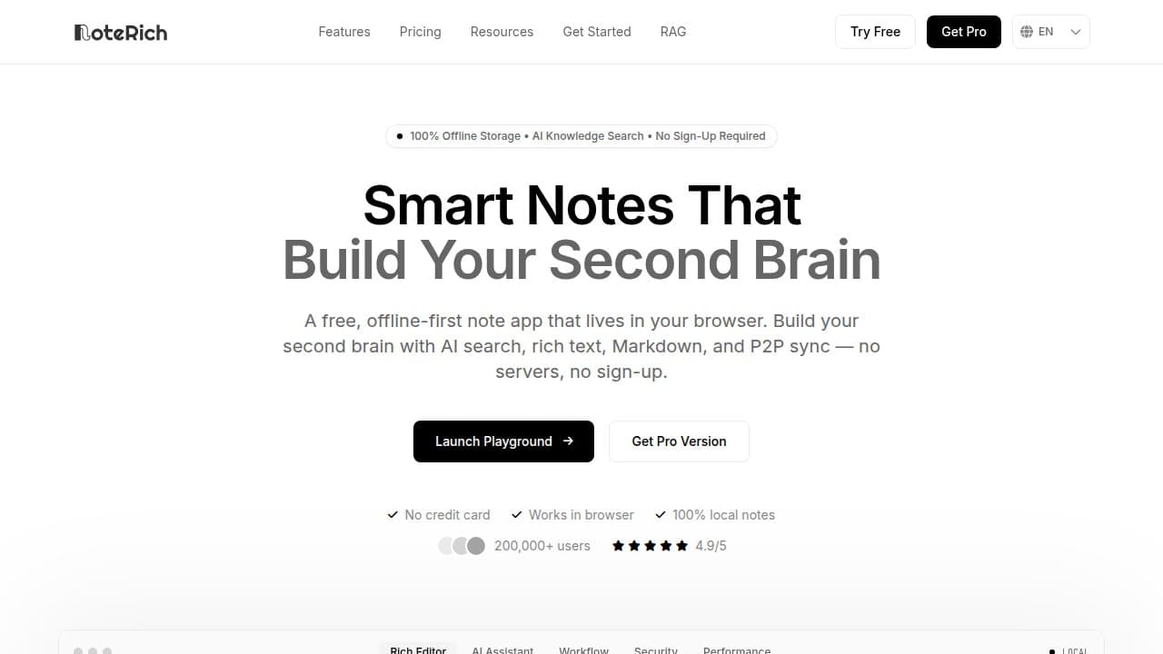 NoteRich - Product screenshot