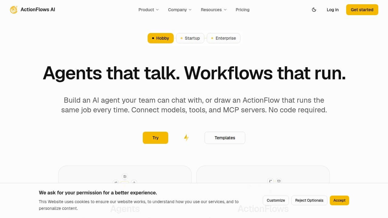 ActionFlows - Product screenshot