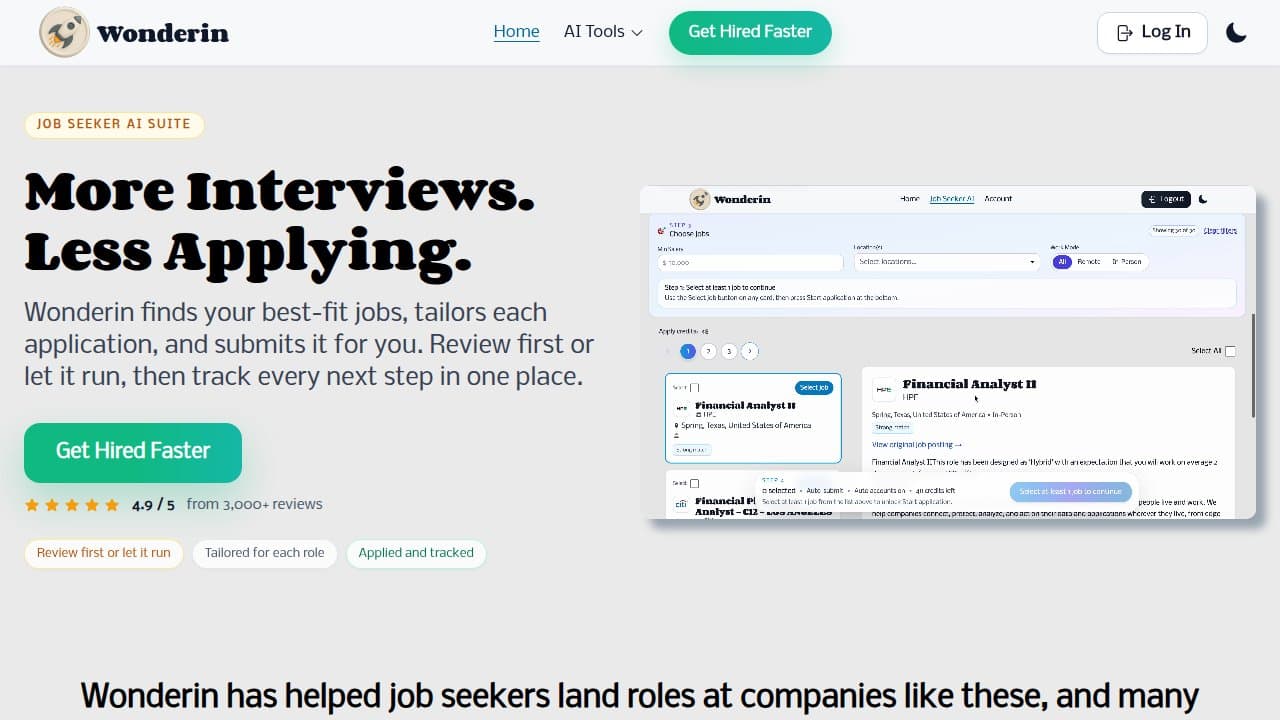 Wonderin - Product screenshot