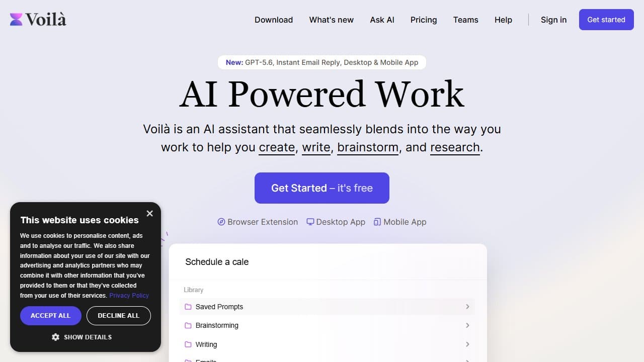 Voilà AI Assistant - Product screenshot