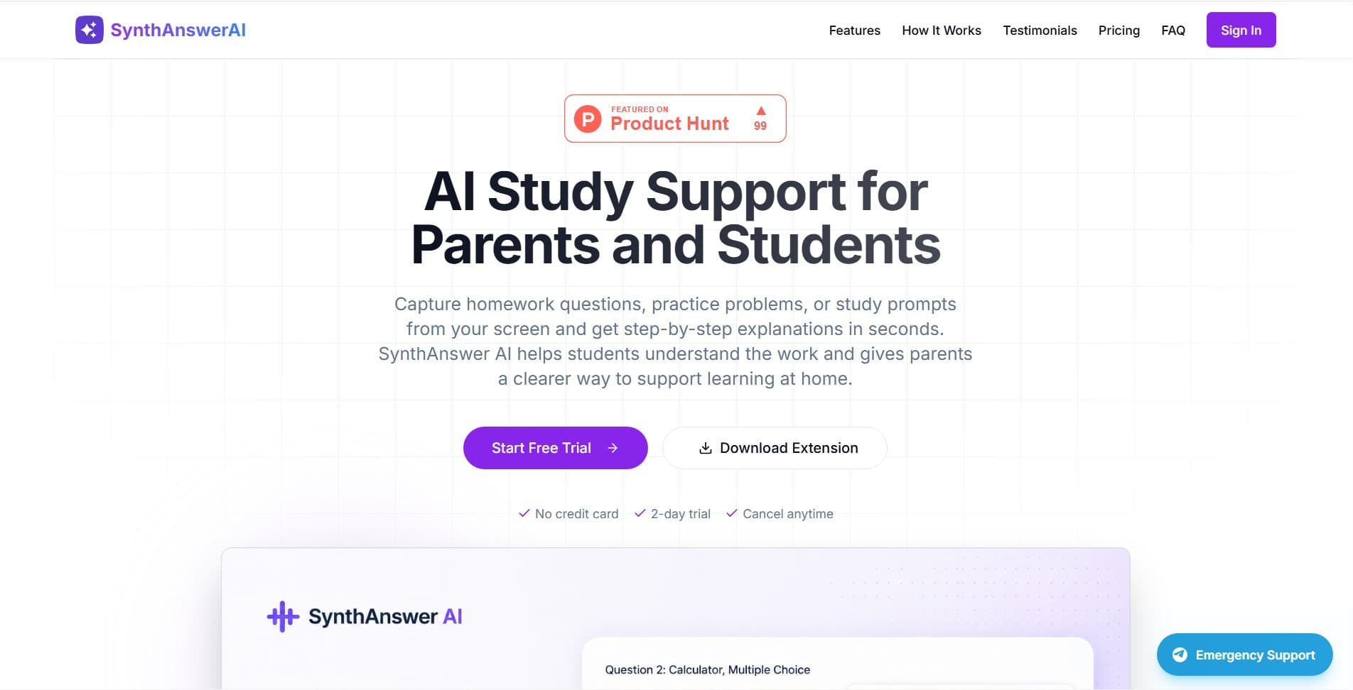 SynthAnswer AI - Product screenshot