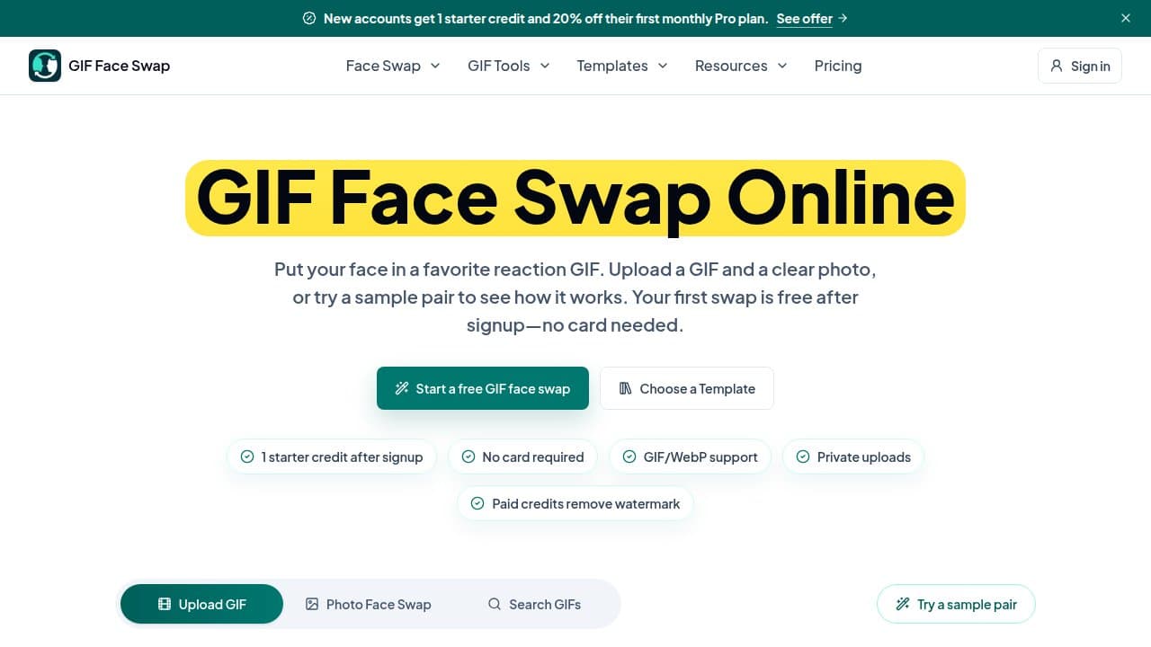 GIF Face Swap Online - Product screenshot