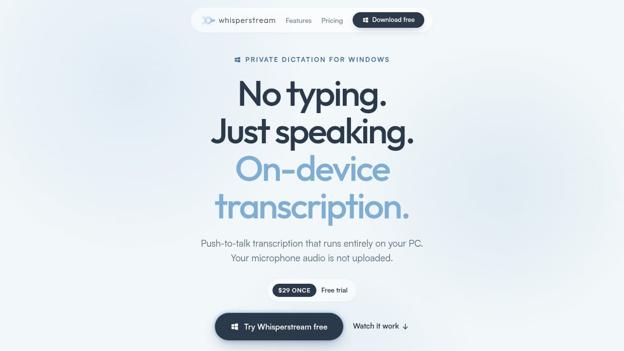 Whisperstream - Product screenshot