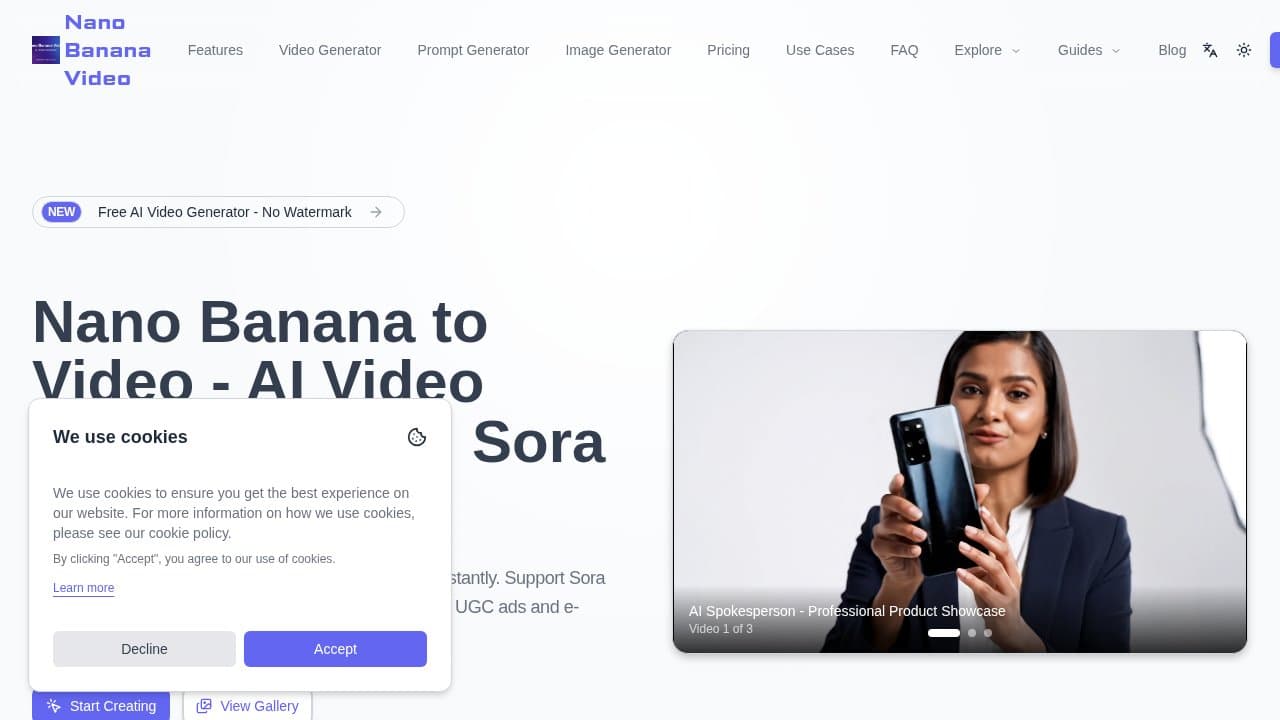 Nano Banana Video - Product screenshot