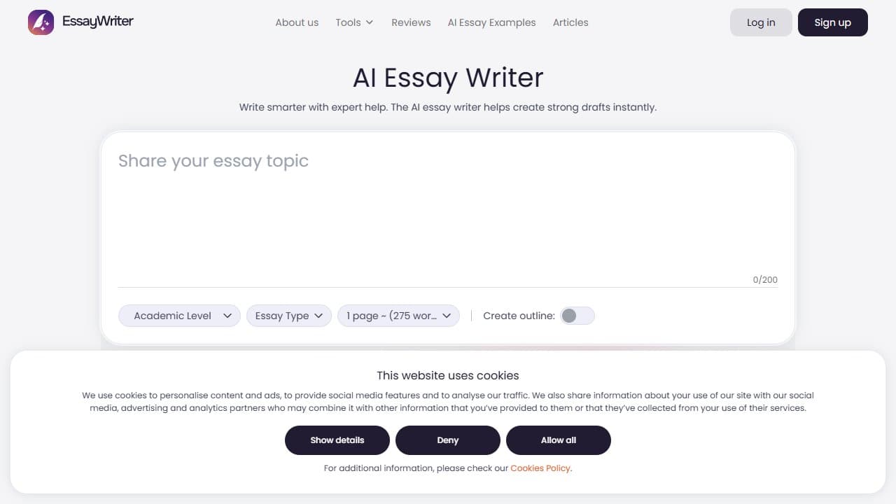 AI Essay Writer - Product screenshot