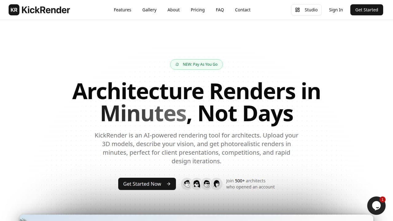 KickRender - Product screenshot