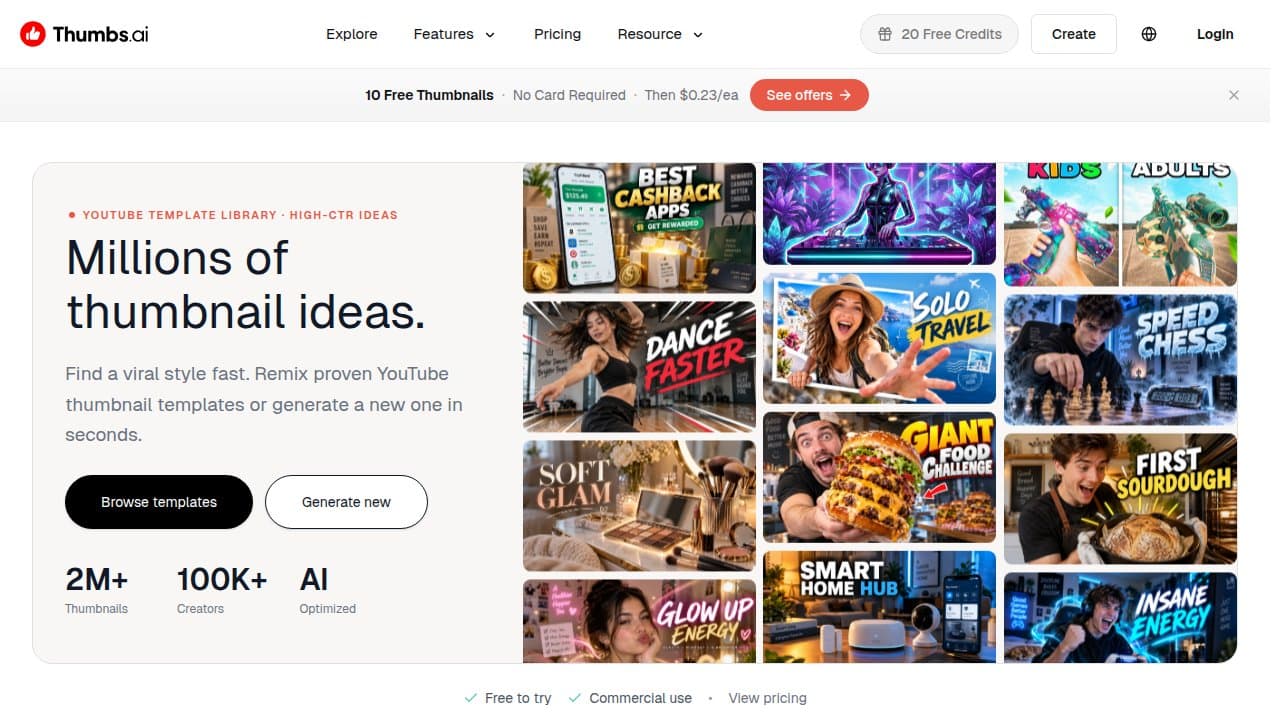 Thumbs.ai - Product screenshot