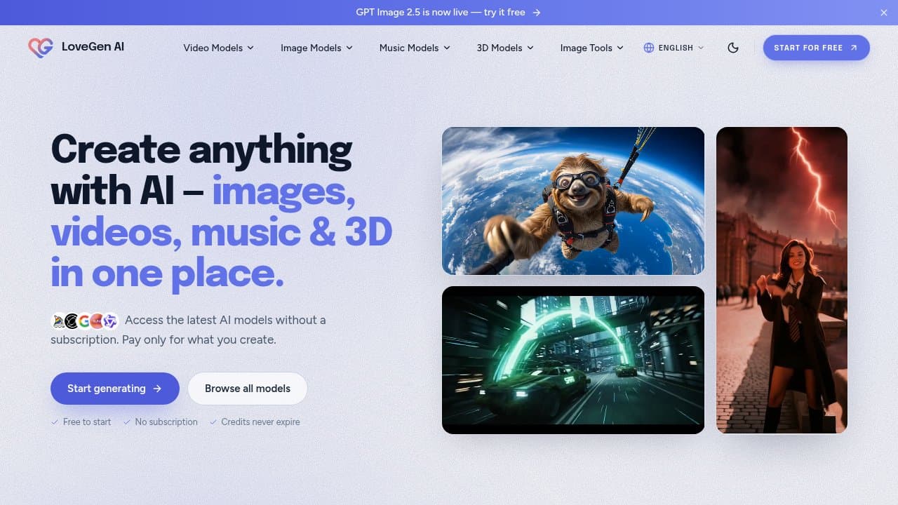 LoveGen AI - Product screenshot