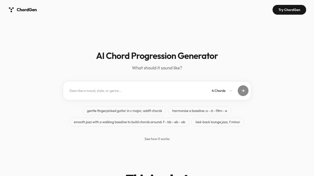 ChordGen - Product screenshot