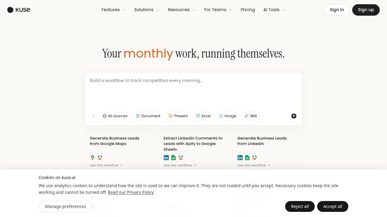 Kuse - Product screenshot