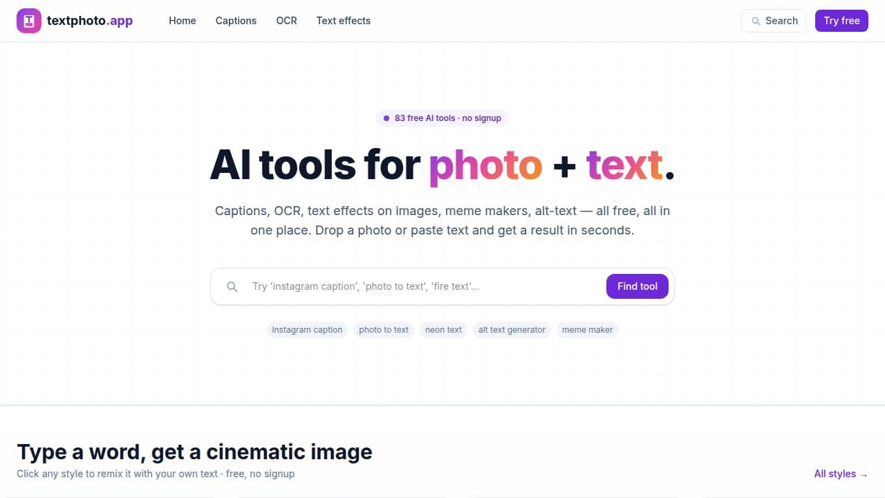 TextPhoto - Product screenshot