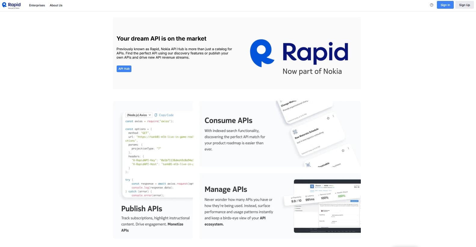 API Hub - Product screenshot