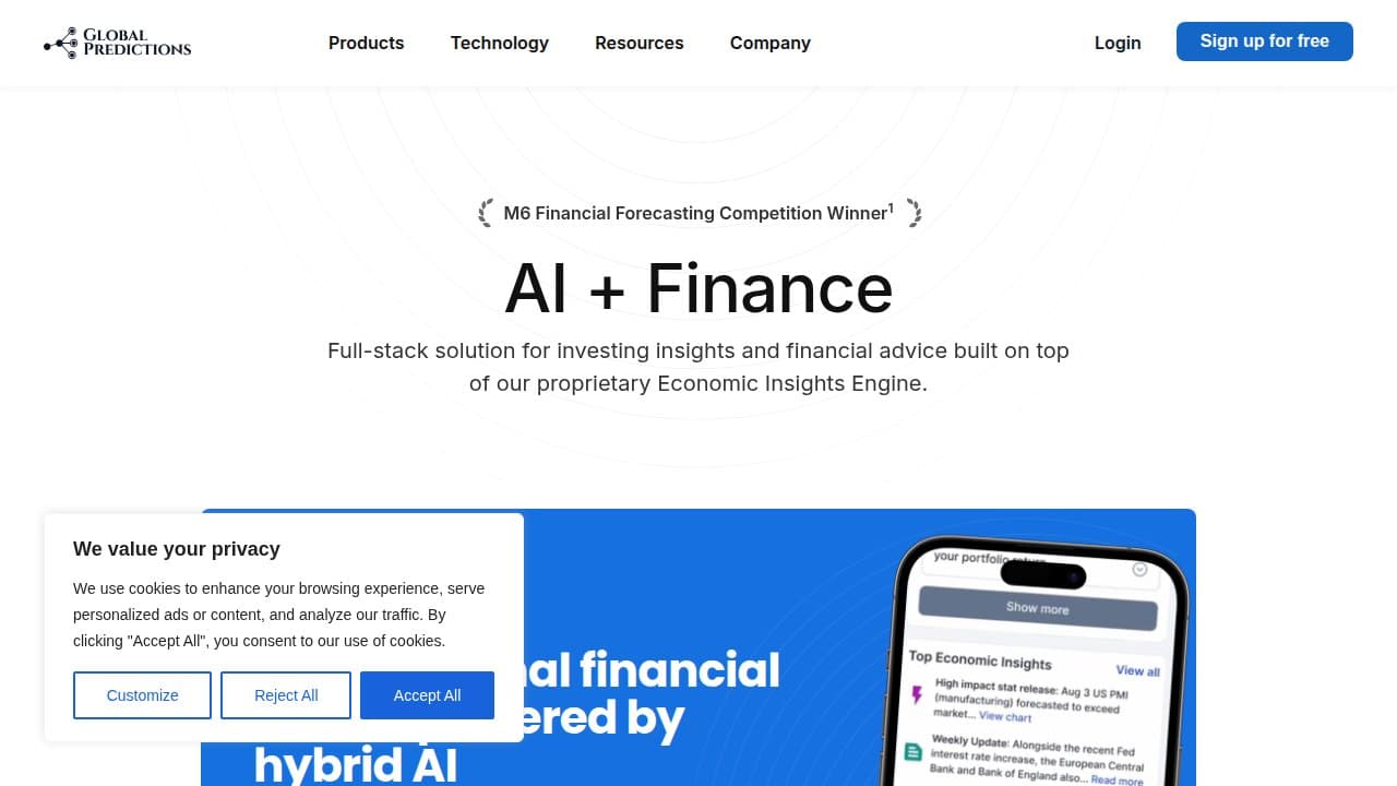 Global Predictions - Product screenshot