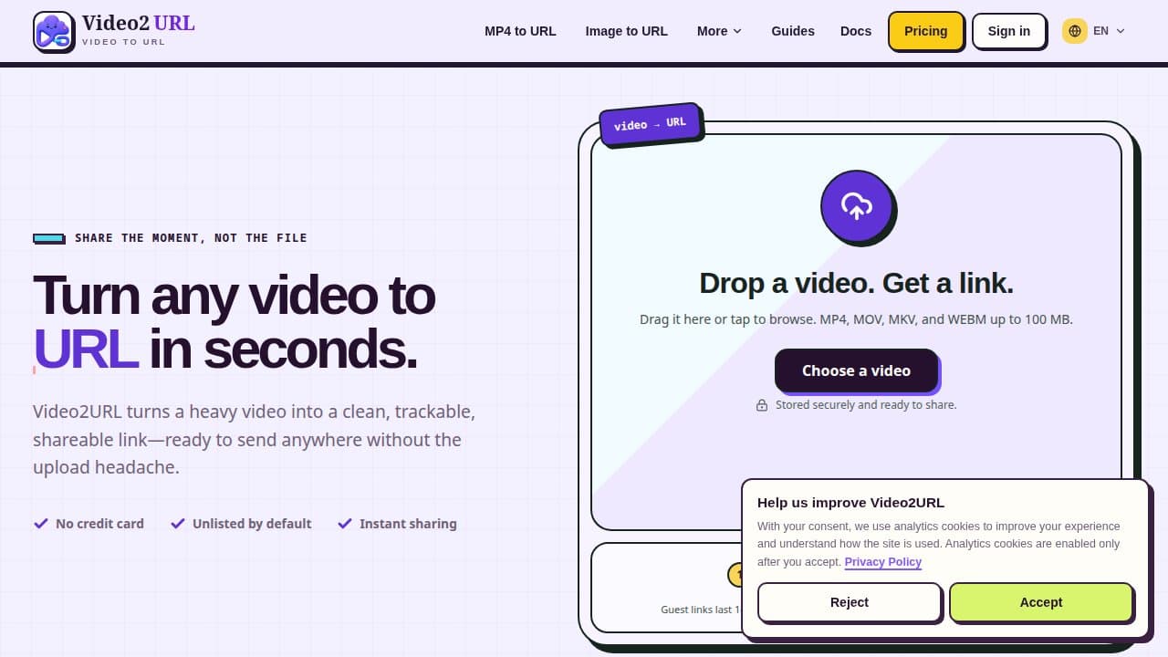 Video2URL - Product screenshot