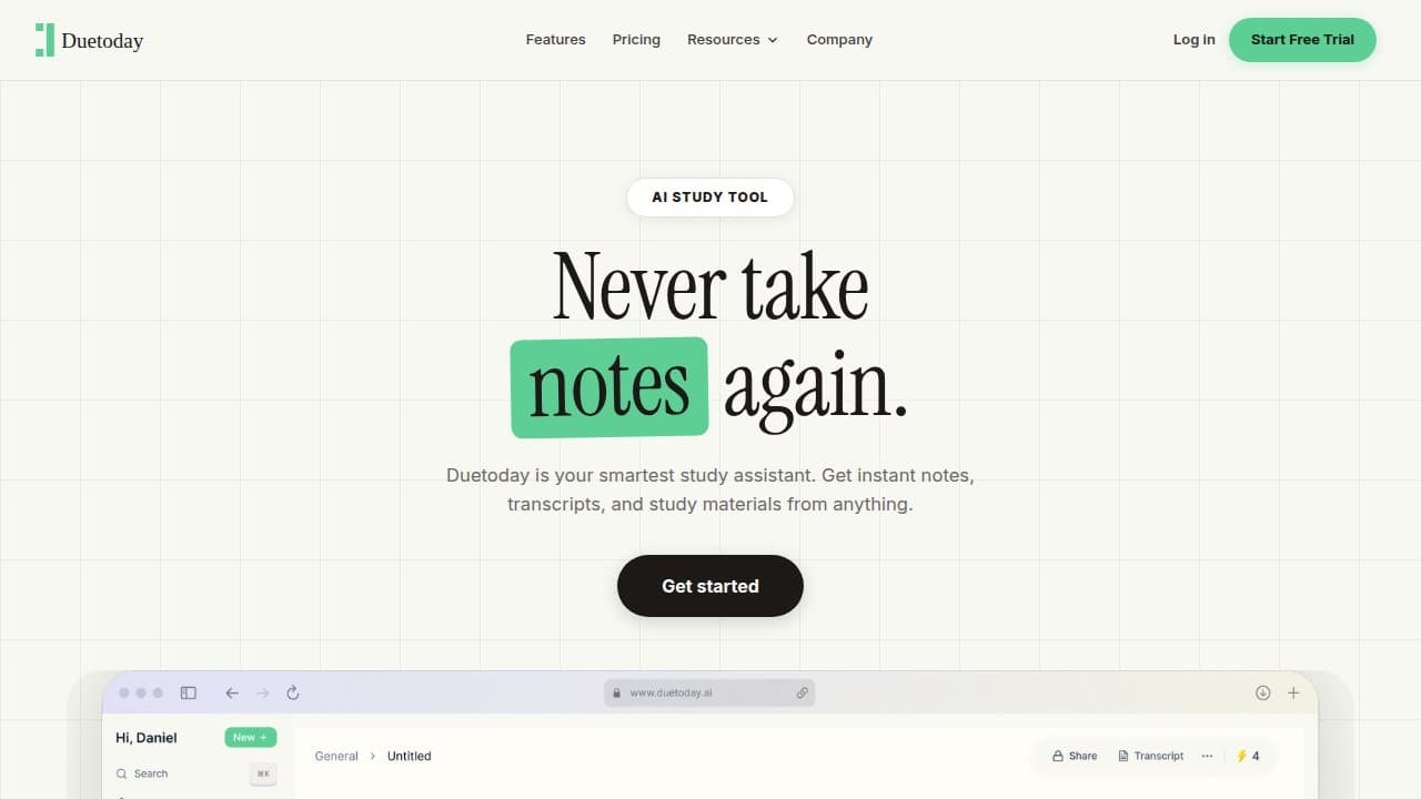 Duetoday - Product screenshot