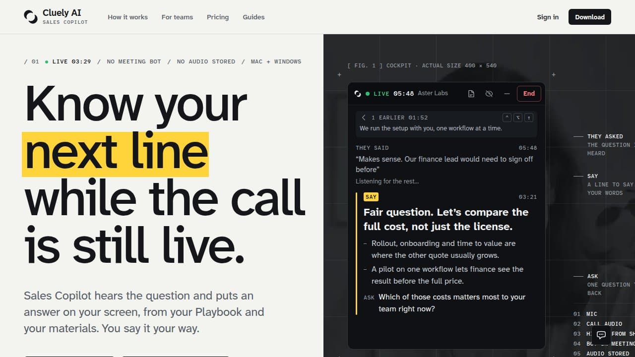 Cluely AI - Product screenshot