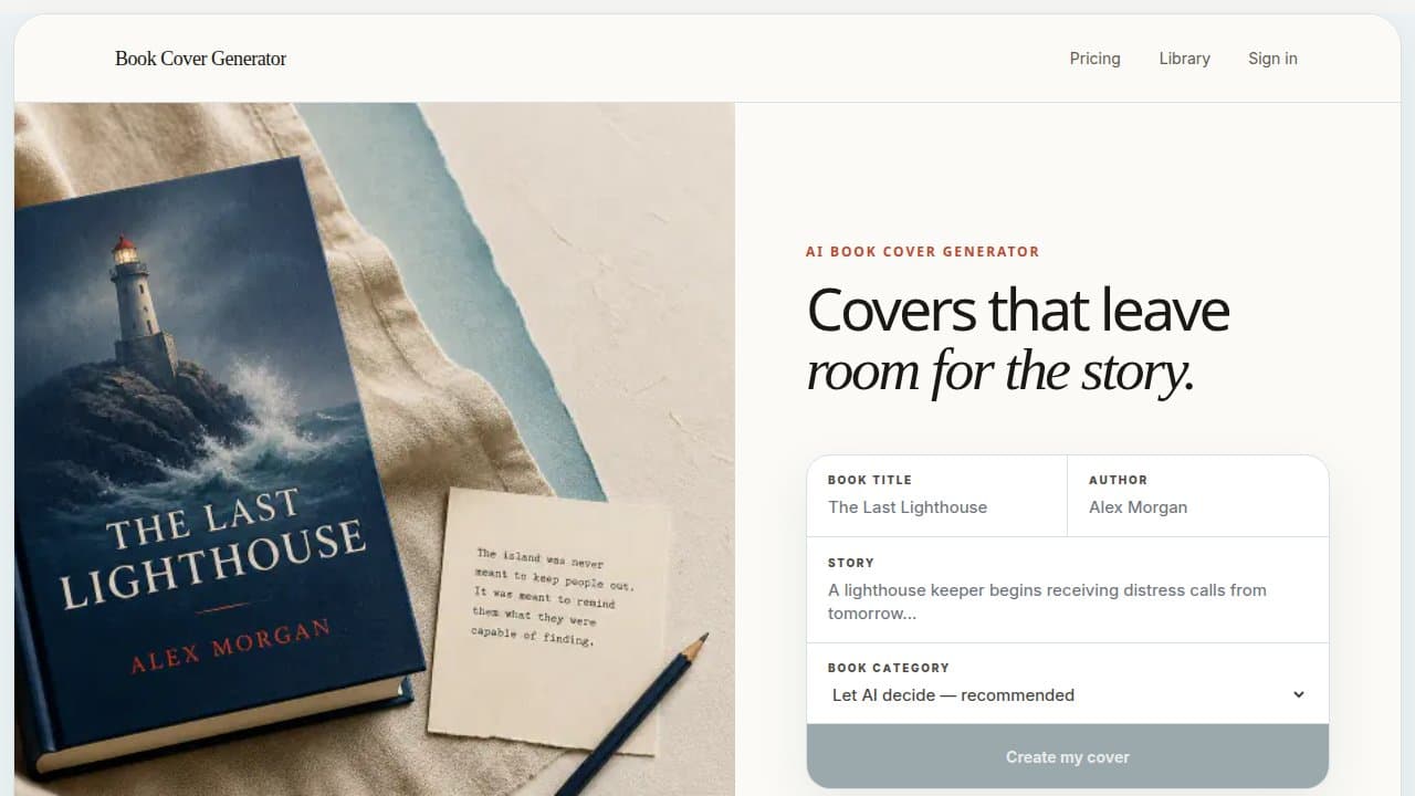Book Cover Generator - Product screenshot