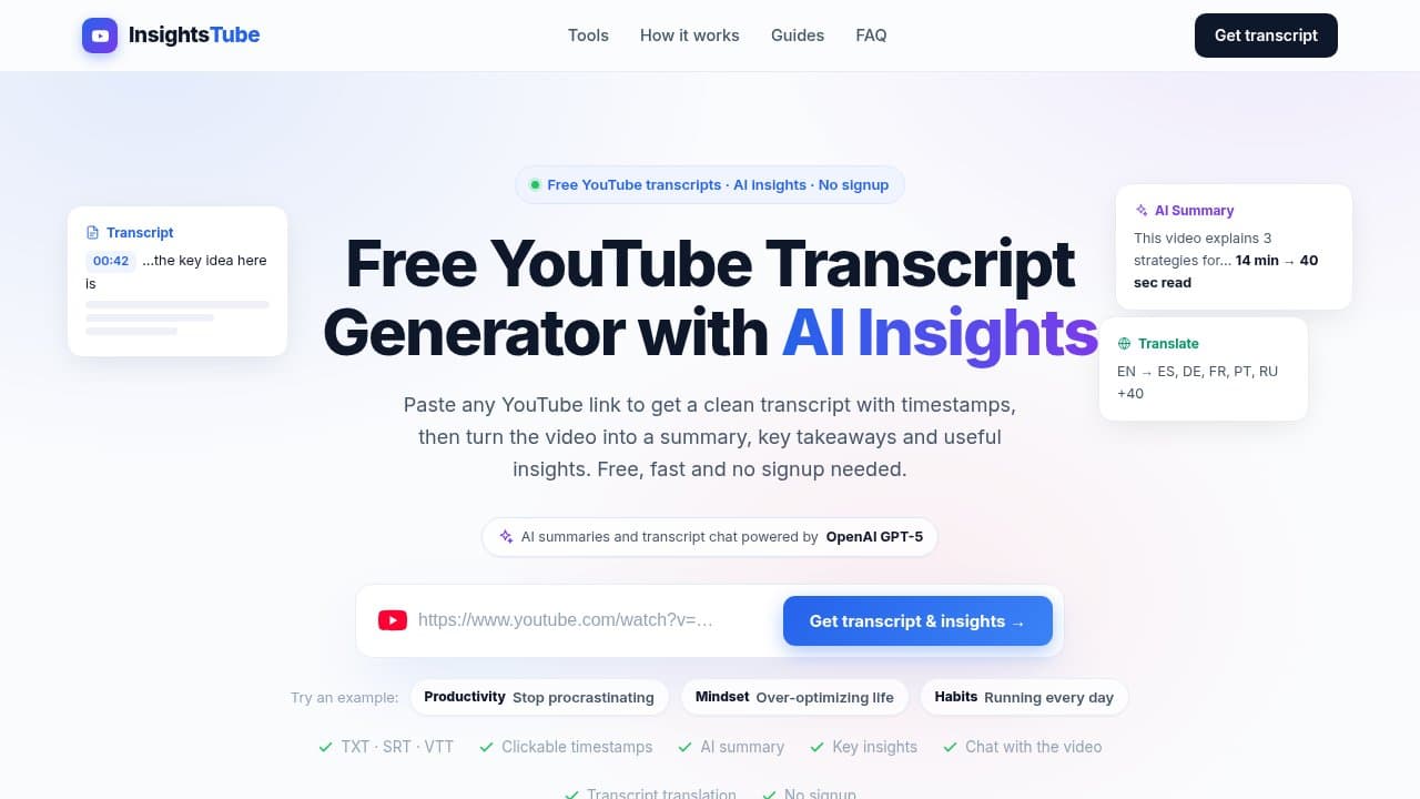 InsightsTube - Product screenshot