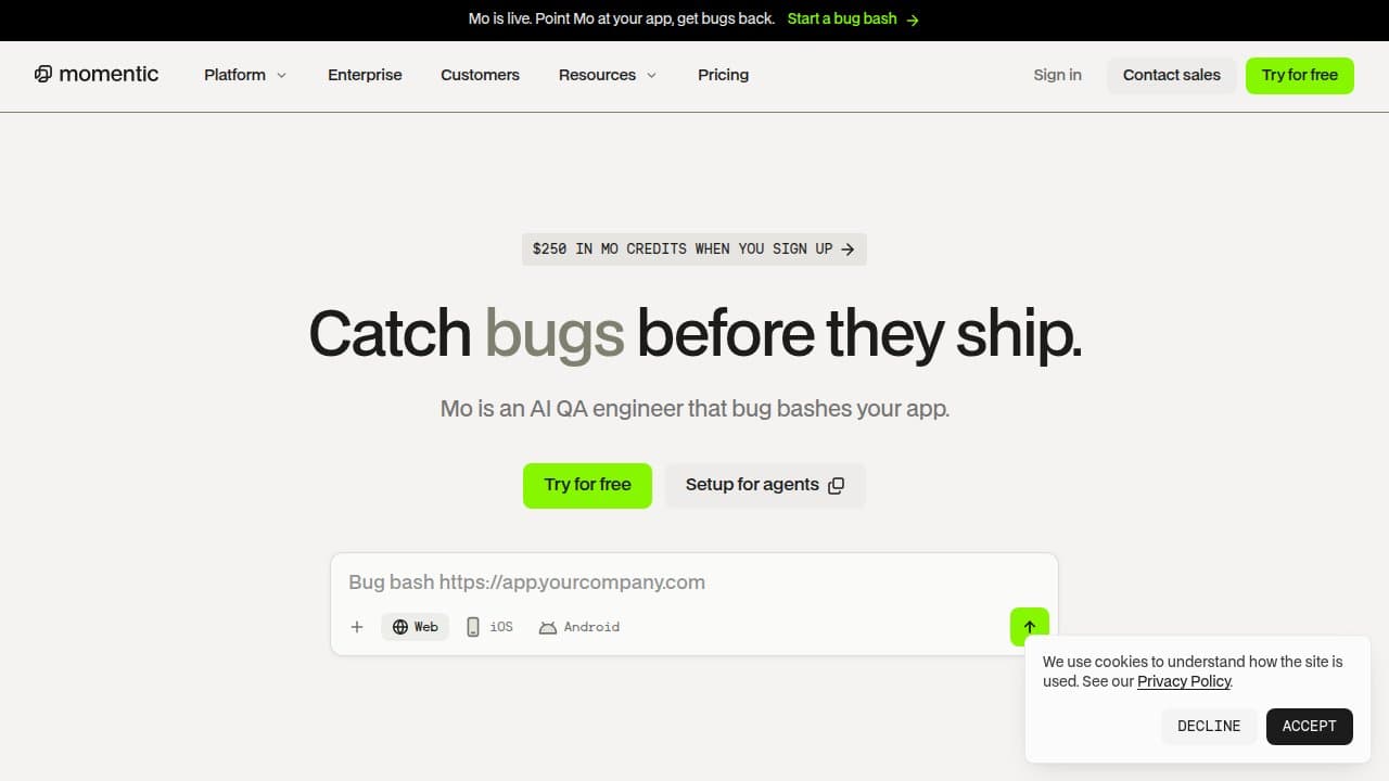 Momentic - Product screenshot