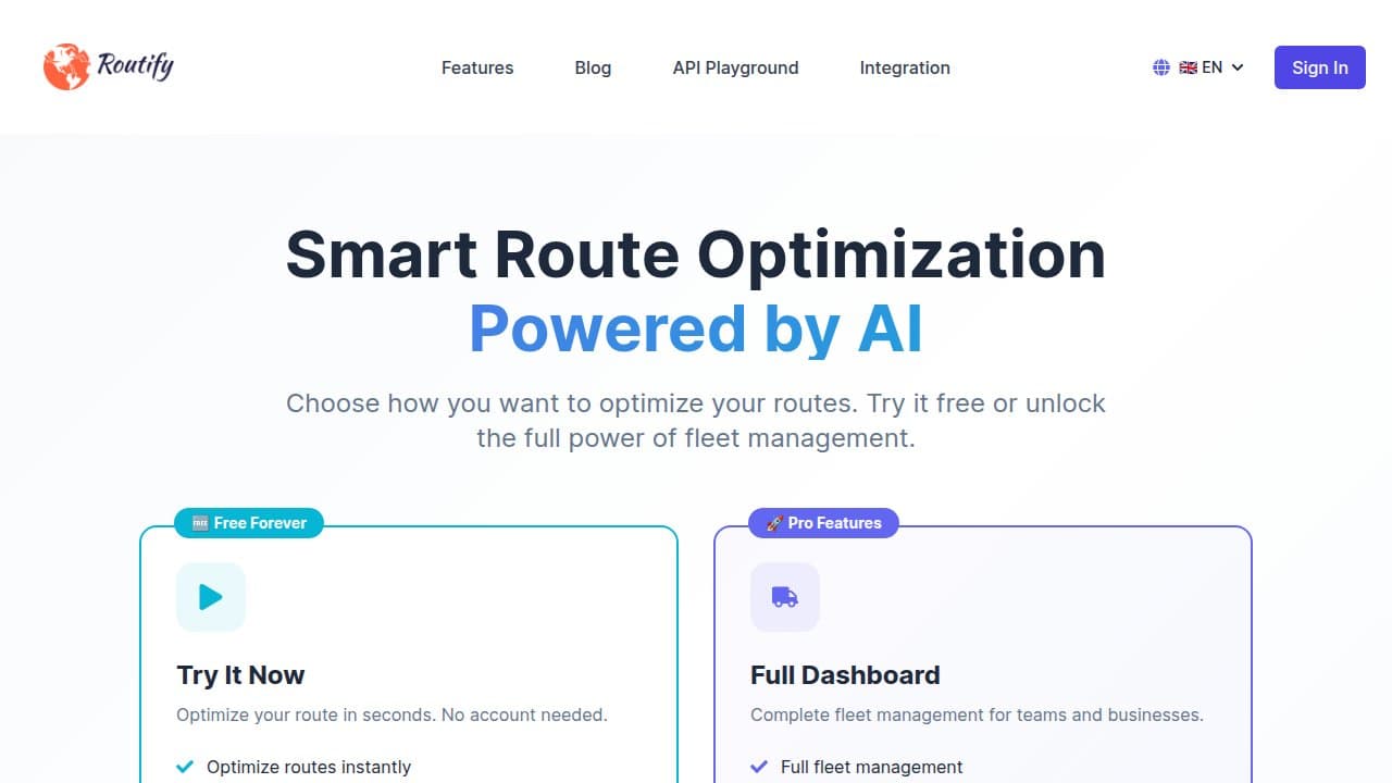 Routify - Product screenshot