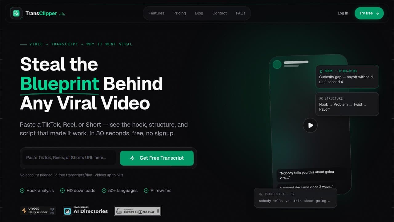 TransClipper - Product screenshot