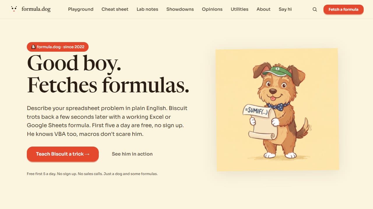 Formula.dog - Product screenshot